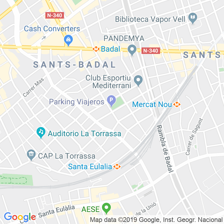 Código Postal calle Carreras I Candi en Barcelona