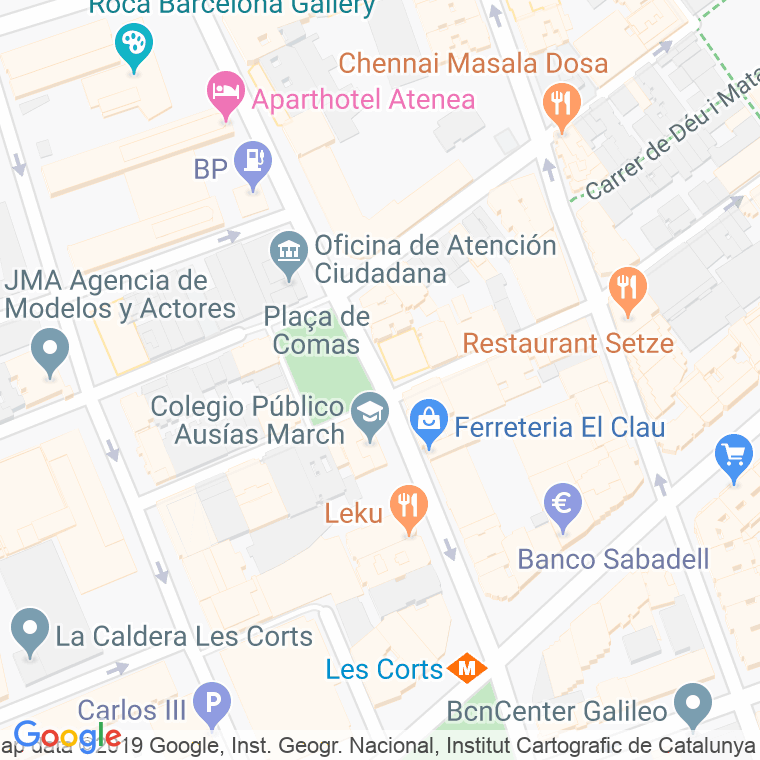 Código Postal calle Comas, plaça en Barcelona