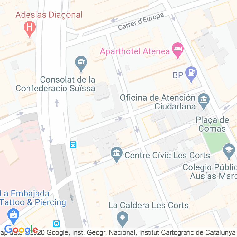 Código Postal calle Institut Frenopatic en Barcelona
