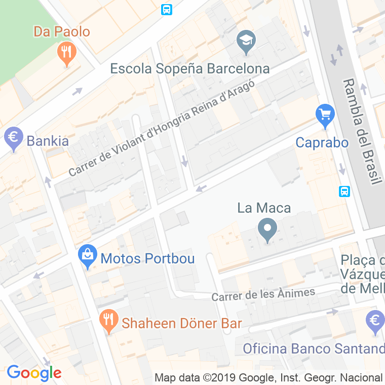 Código Postal calle Juan De Sada en Barcelona