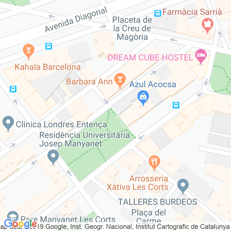 Código Postal calle Cinc Torres, passatge en Barcelona