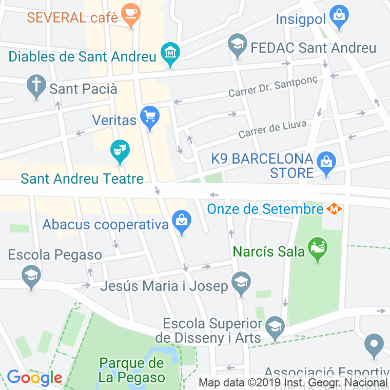 Código Postal calle Afores en Barcelona