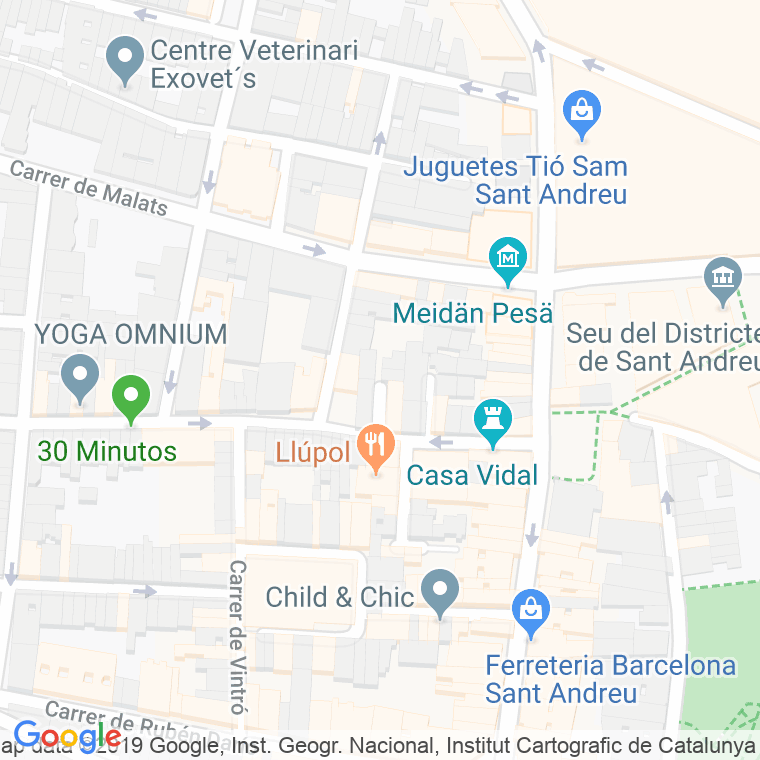 Código Postal calle Cerda en Barcelona