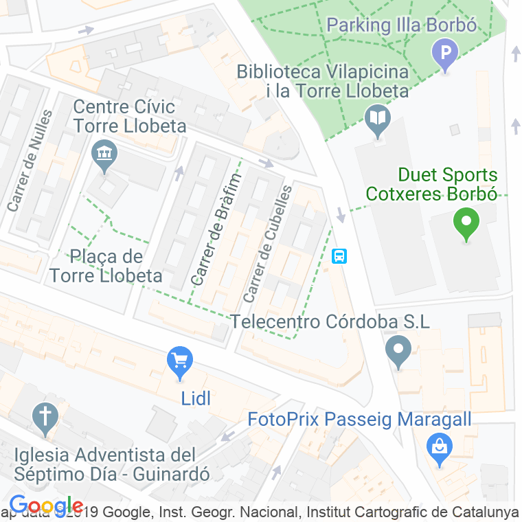 Código Postal calle Cubelles en Barcelona