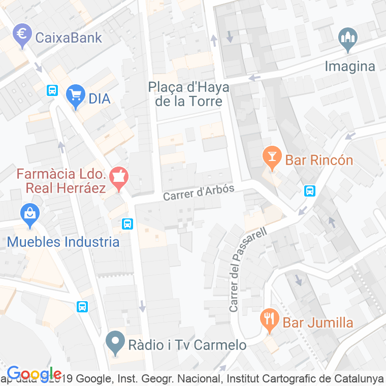 Código Postal calle Arbos en Barcelona