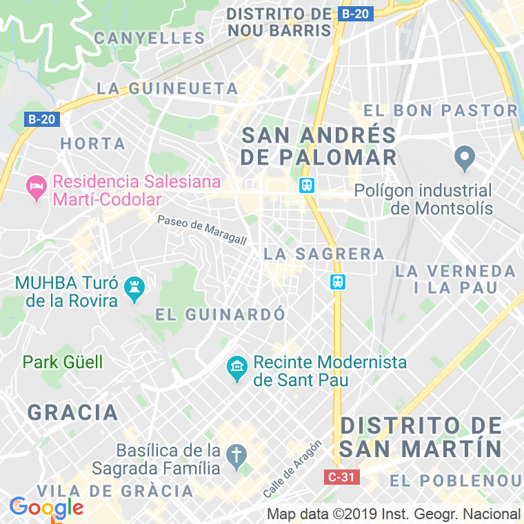 Código Postal calle Maragall, De, passeig (Impares Del 217 Al Final) en Barcelona