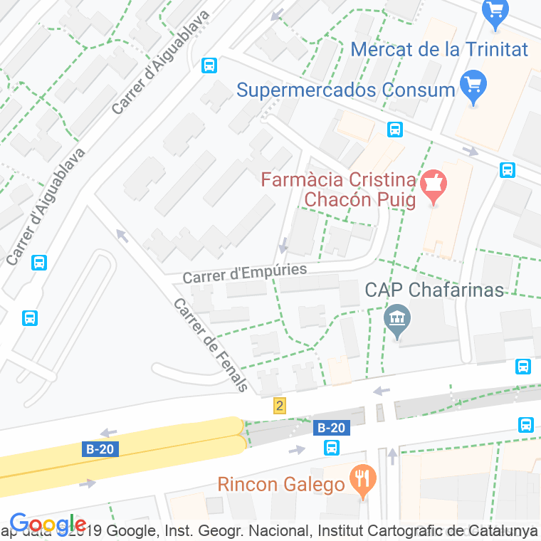 Código Postal calle Empuries en Barcelona