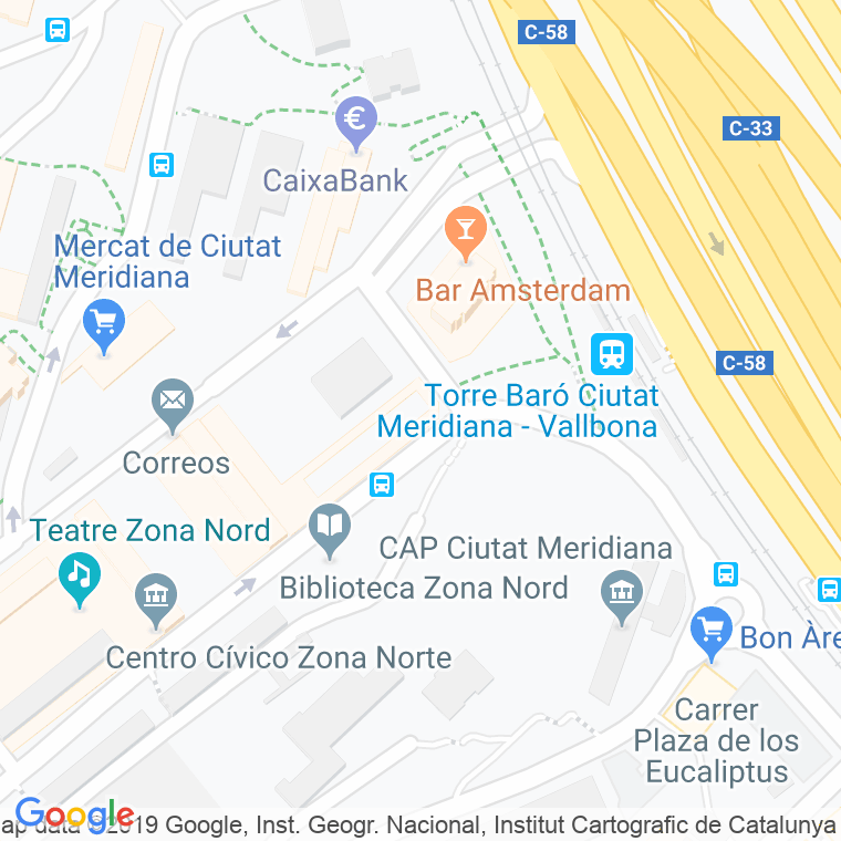 Código Postal calle Roja De La Ciutat Meridiana, plaça en Barcelona
