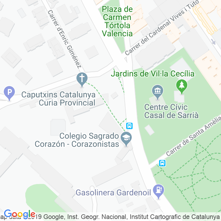 Código Postal calle Cirici Pellicer, plaça en Barcelona