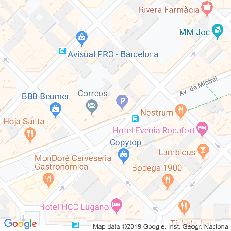 Código Postal calle Ca L'iglesias, carrero en Barcelona