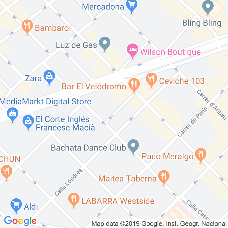Código Postal calle Lluis Pellicer, passatge en Barcelona
