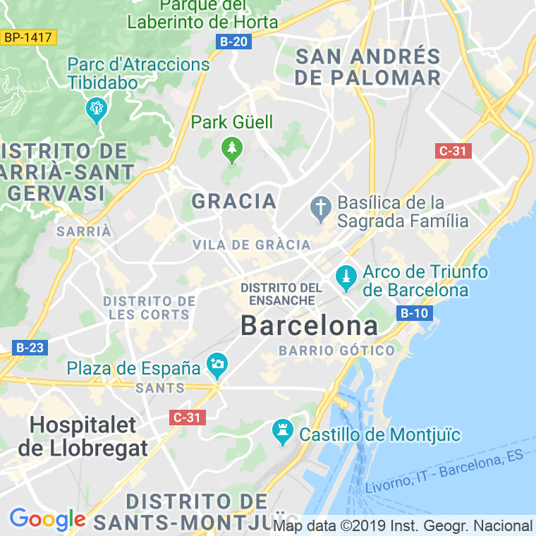Código Postal calle Diagonal, avinguda (Impares Del 333 Al 369)  (Pares Del 368 Al 444) en Barcelona