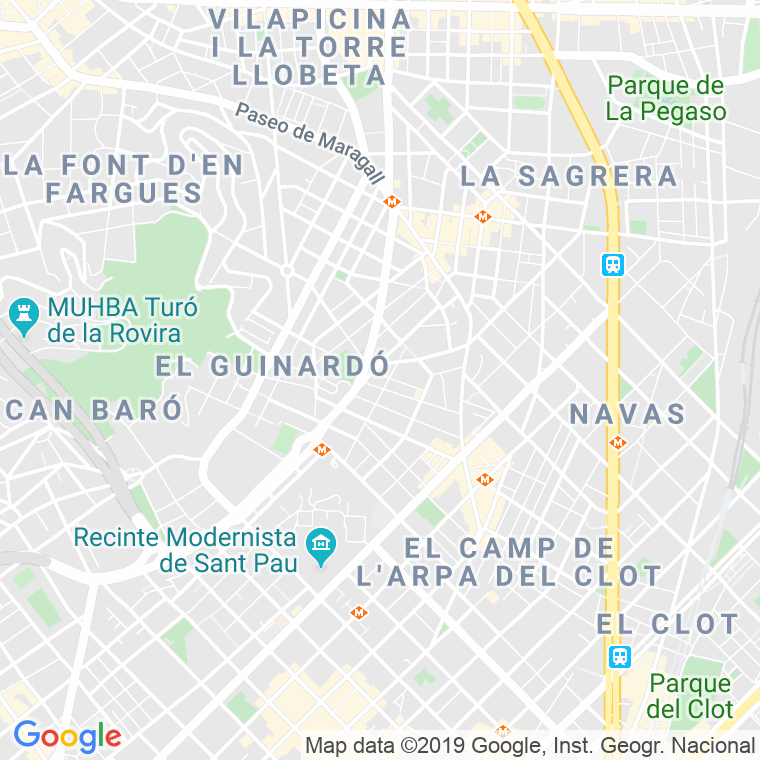 Código Postal calle Guinardo, Del   (Impares Del 1 Al Final)  (Pares Del 2 Al Final) en Barcelona