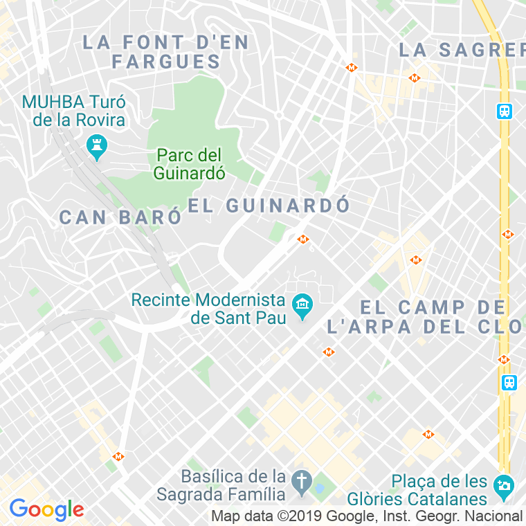 Código Postal calle Guinardo, Del, ronda (Impares Del 83 Al Final)  (Pares Del 92 Al Final) en Barcelona