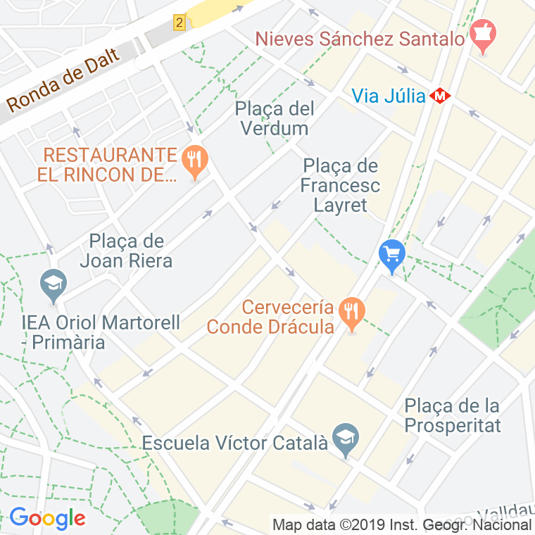 Código Postal calle Casals I Cubero en Barcelona