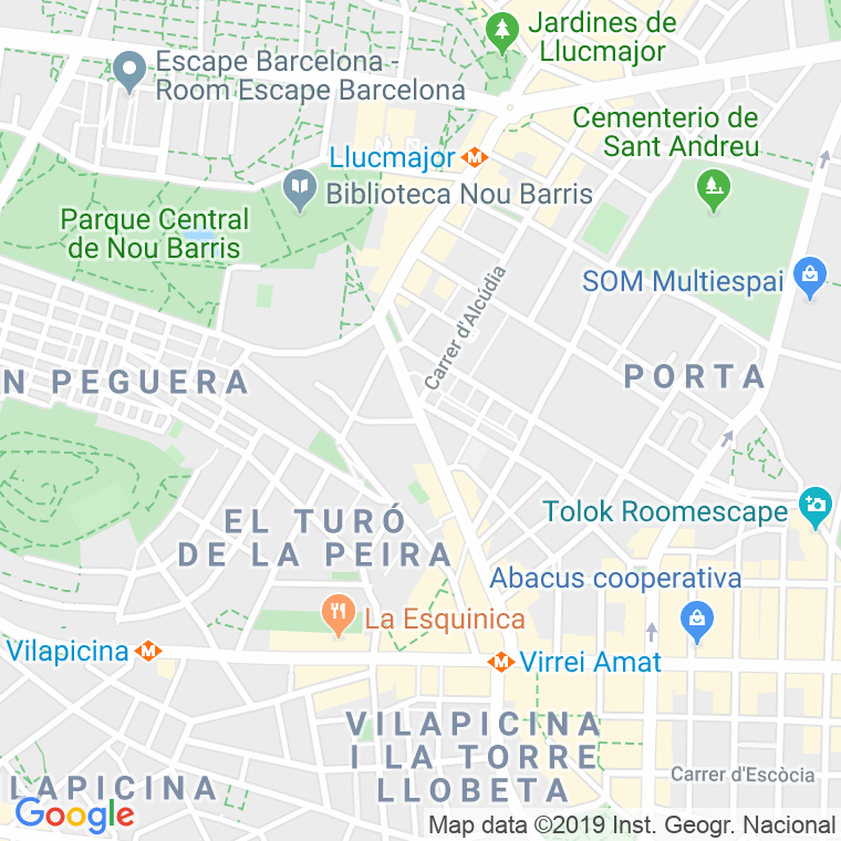 Código Postal calle Doctor Pi I Molist, Del   (Impares Del 117 Al Final)  (Pares Del 124 Al Final) en Barcelona