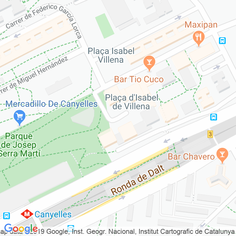Código Postal calle Isabel De Villena, plaça en Barcelona