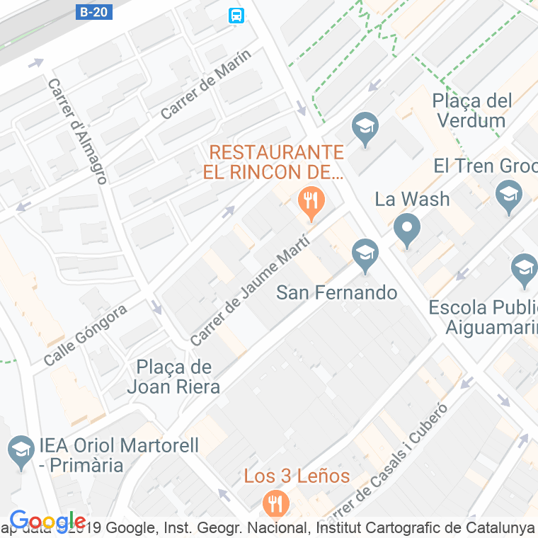 Código Postal calle Jaume Marti, De en Barcelona