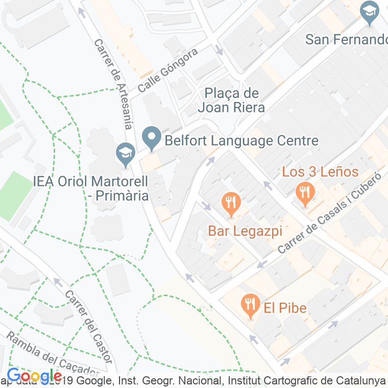 Código Postal calle Ponce De Leon en Barcelona