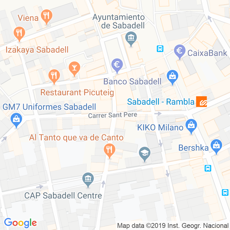 Código Postal calle Sant Pere en Sabadell