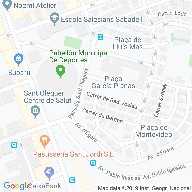 Código Postal calle Garcia Planas, plaça en Sabadell
