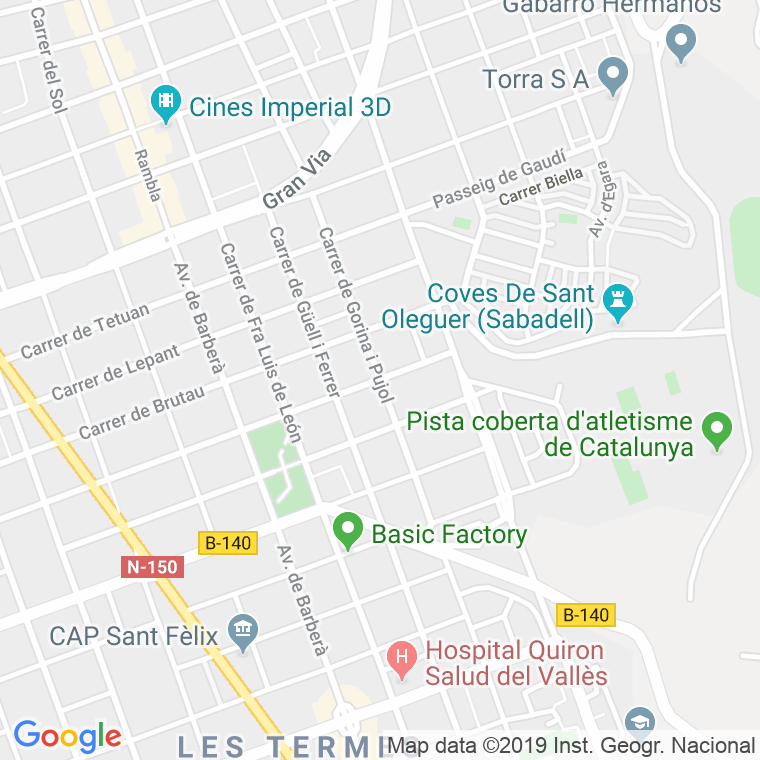 Código Postal calle Gorina I Pujol en Sabadell