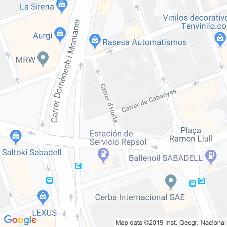 Código Postal calle Horta en Sabadell