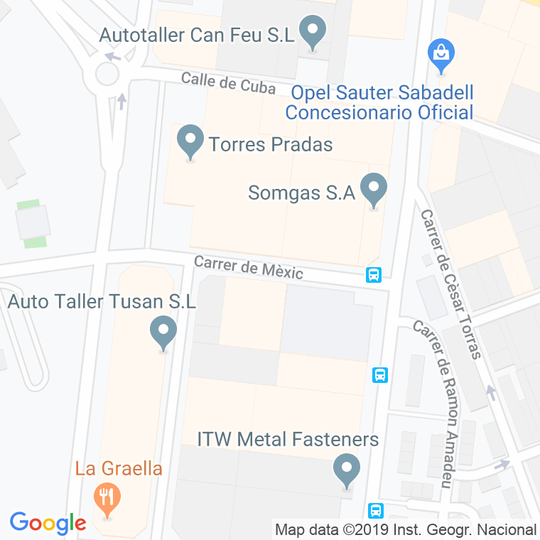 Código Postal calle Mexic en Sabadell
