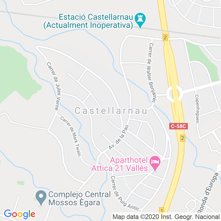 Código Postal calle Castell Arnau, urbanizacion en Sabadell