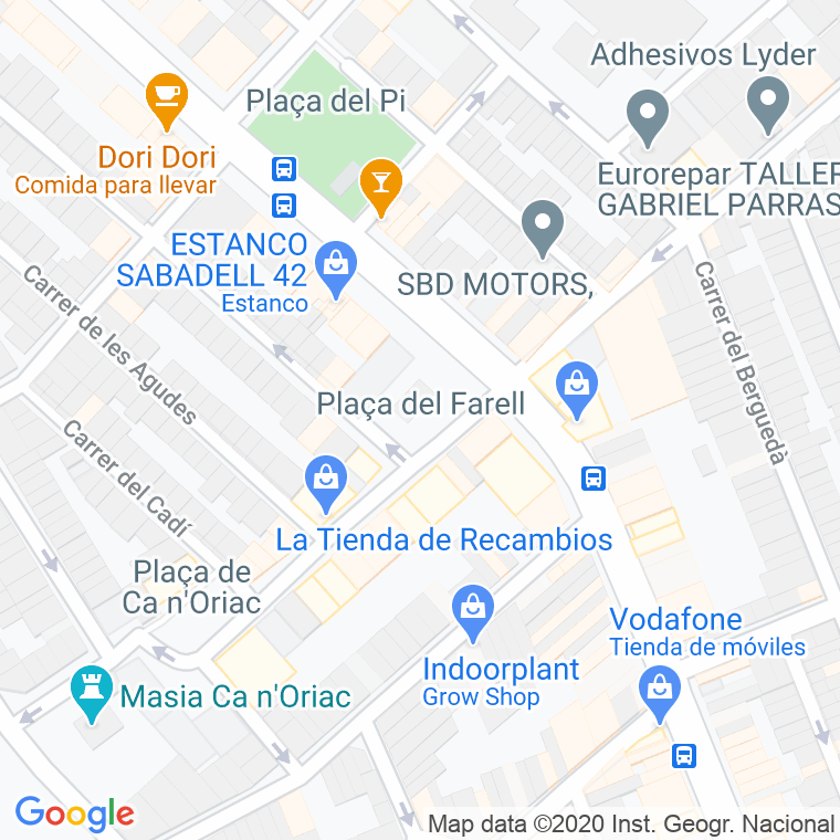 Código Postal calle Farell, Del, plaça en Sabadell