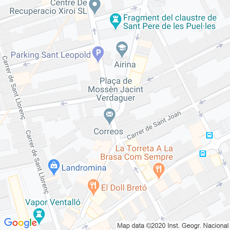 Código Postal calle Mossen Jacint Verdaguer, plaça en Terrassa