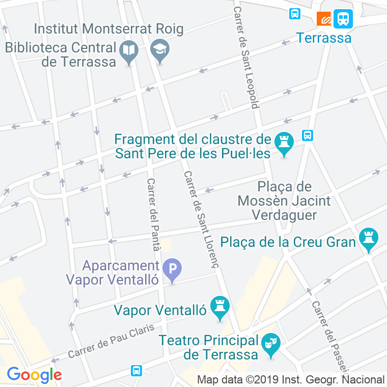 Código Postal calle Sant Llorenc en Terrassa