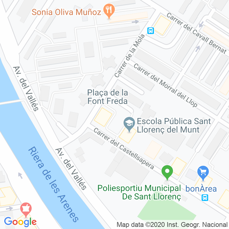 Código Postal calle Font Freda, plaça en Terrassa