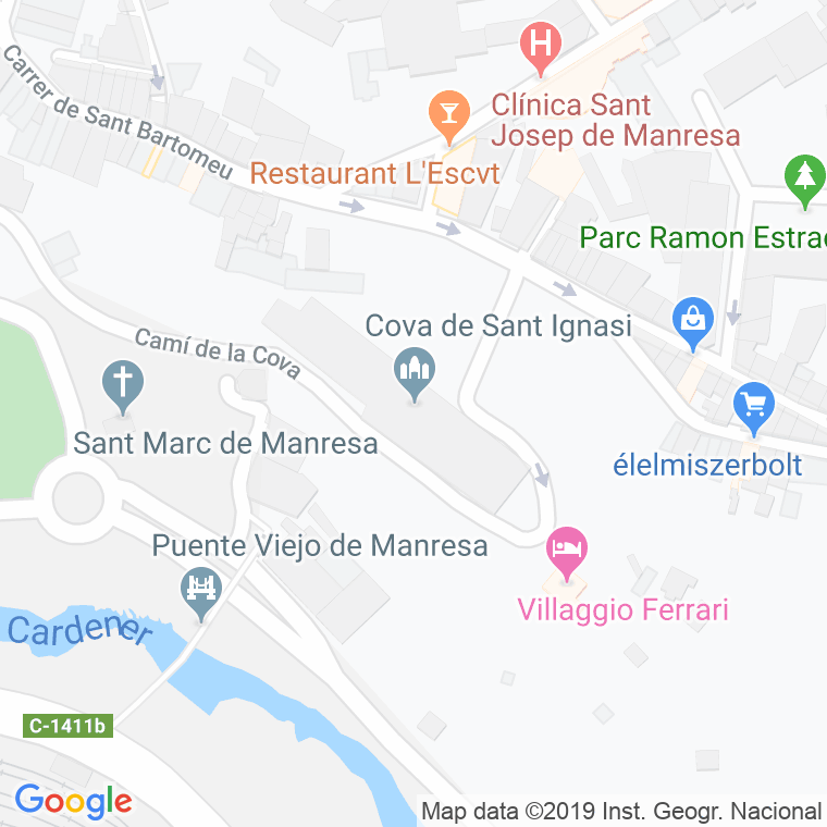 Código Postal calle Cova De Sant Ignasi en Manresa