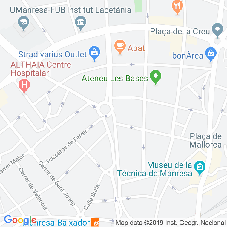 Código Postal calle Abat Oliva, carrer en Manresa