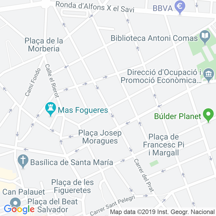 Código Postal calle Fiveller, plaça en Mataró