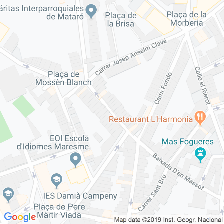 Código Postal calle Monges, De Les en Mataró
