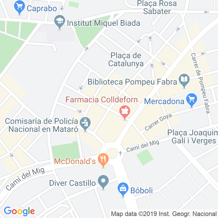 Código Postal calle Domenec Matheu   (Impares Del 53 Al Final)  (Pares Del 56 Al Final) en Mataró