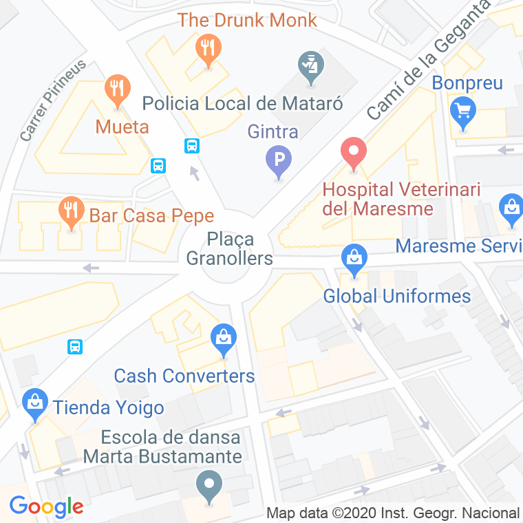 Código Postal calle Granollers, plaça (Impares Del 11 Al Final) en Mataró