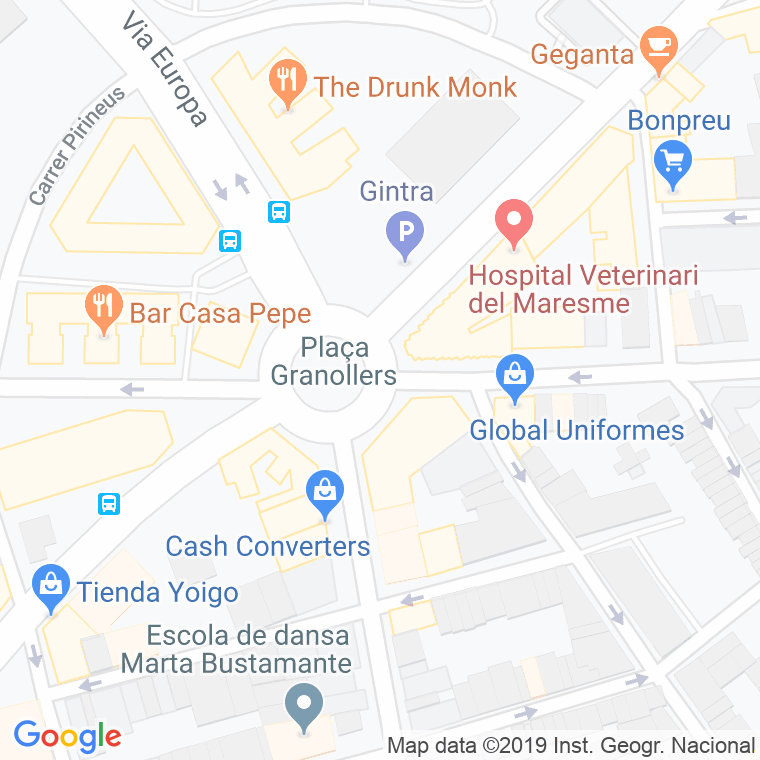 Código Postal calle Granollers, plaça (Impares Del 1 Al 7)  (Pares Del 2 Al Final) en Mataró