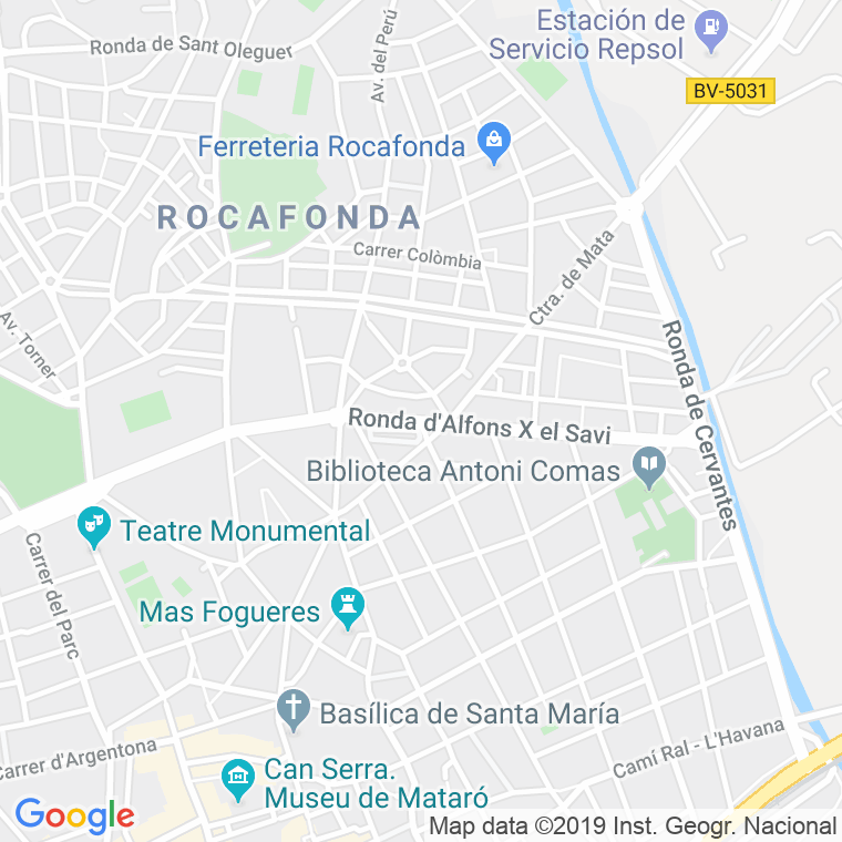 Código Postal calle Alfons X El Savi, ronda (Pares Del 2 Al Final) en Mataró