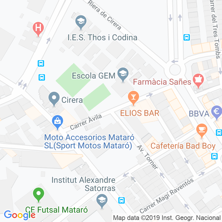Código Postal calle Avila en Mataró