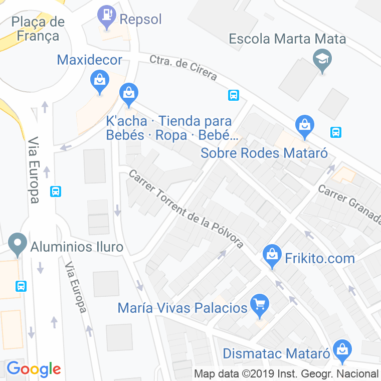 Código Postal calle Caceres en Mataró