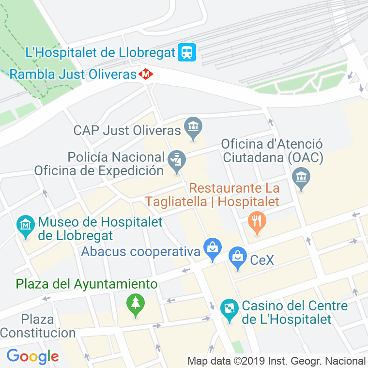 Código Postal calle Just Oliveras, rambla en Hospitalet de Llobregat,l'