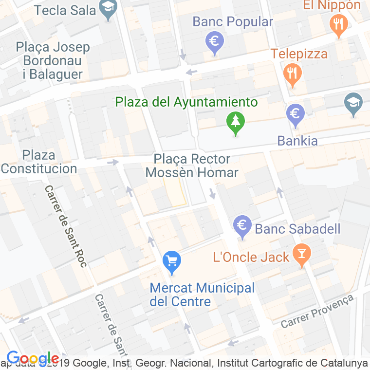 Código Postal calle Mossen Homar, plaça en Hospitalet de Llobregat,l'