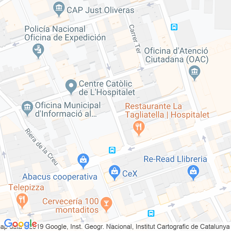 Código Postal calle Mossen Santiago Oliveras en Hospitalet de Llobregat,l'