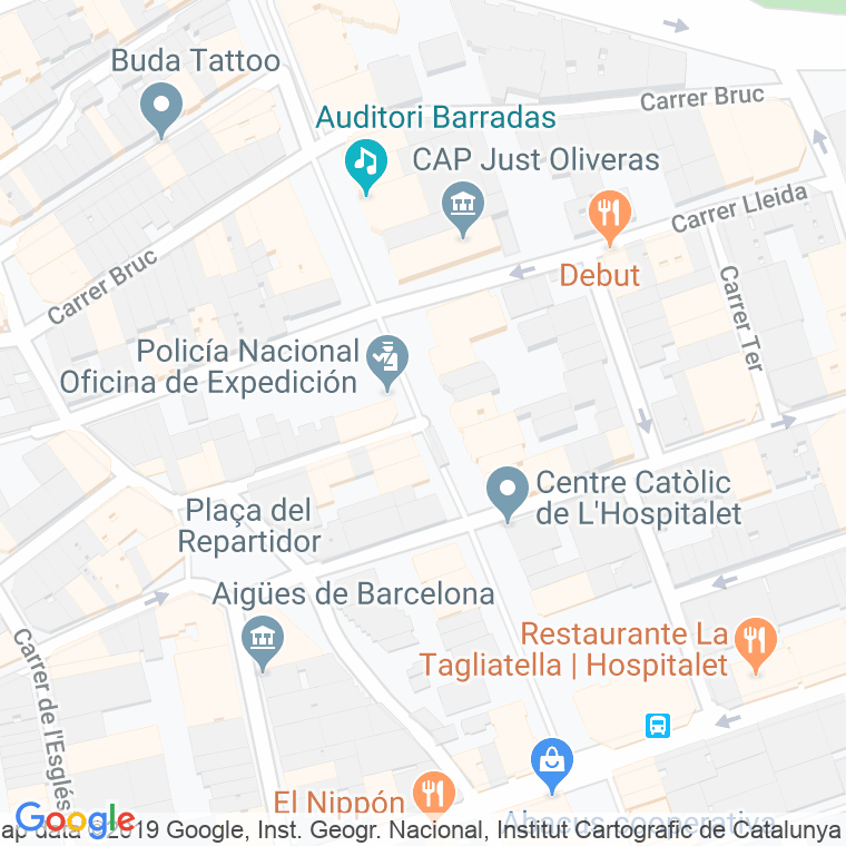 Código Postal calle Pau, passatge en Hospitalet de Llobregat,l'