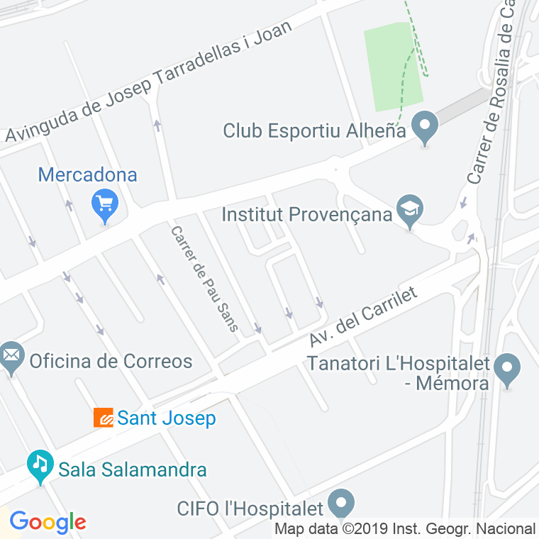 Código Postal calle Sant Eugeni en Hospitalet de Llobregat,l'