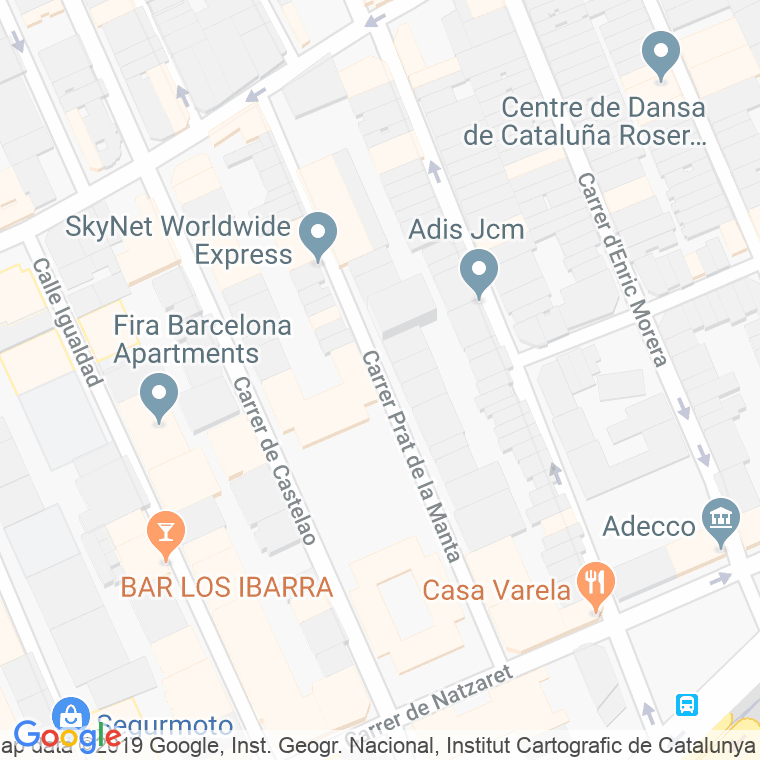 Código Postal calle Prat De La Manta en Hospitalet de Llobregat,l'