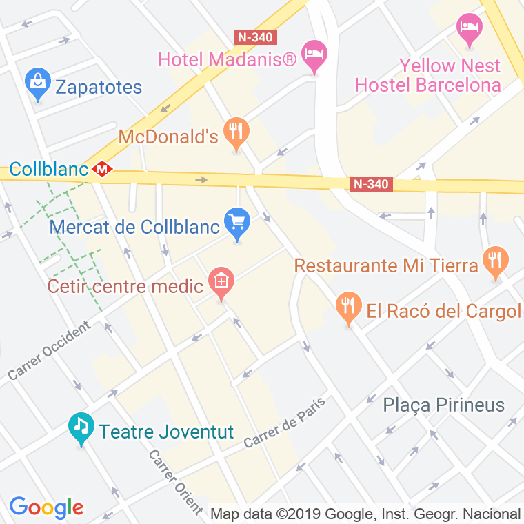 Código Postal calle Baquer en Hospitalet de Llobregat,l'